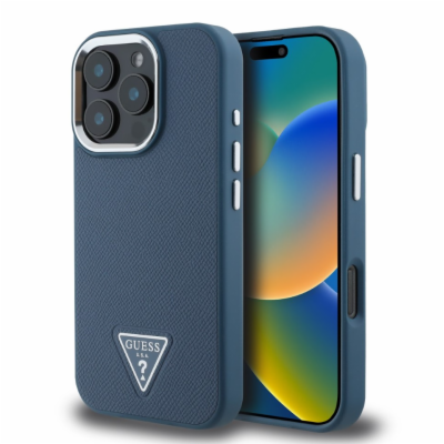 Guess PU Grained Triangle Logo Zadní Kryt pro iPhone 16 P...