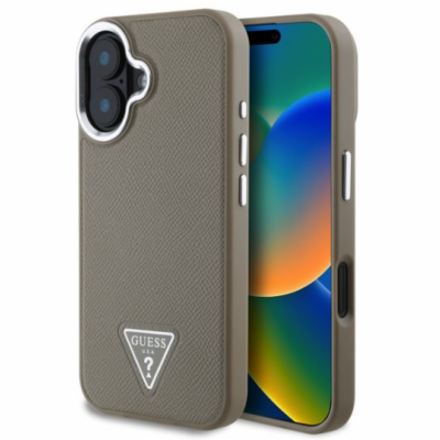 Guess PU Grained Triangle Logo Zadní Kryt pro iPhone 16 B...