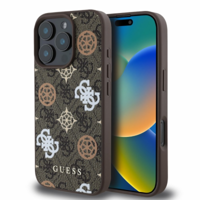Guess PU 4G Peony MagSafe Zadní Kryt pro iPhone 16 Pro Br...