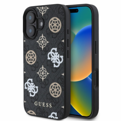 Guess PU 4G Peony MagSafe Zadní Kryt pro iPhone 16 Black ...