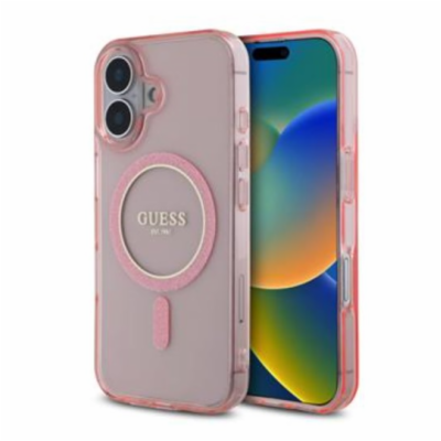 Guess IML Glitter Ring MagSafe Zadní Kryt pro iPhone 16 P...