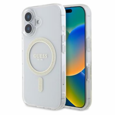 Guess IML Glitter Ring MagSafe Zadní Kryt pro iPhone 16 T...