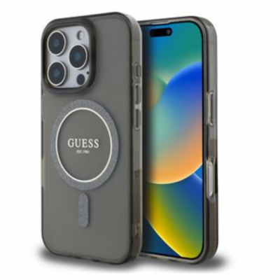 Guess IML Glitter Ring MagSafe Zadní Kryt pro iPhone 16 P...