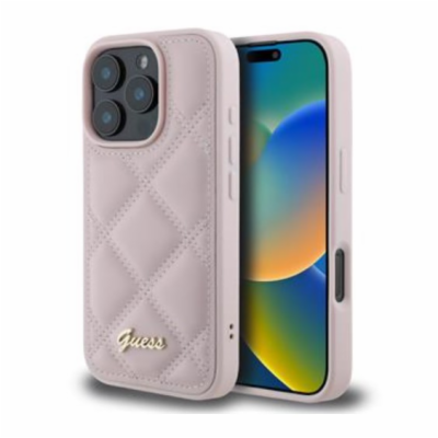 Guess PU Leather Quilted Zadní Kryt pro iPhone 16 Pro Pin...