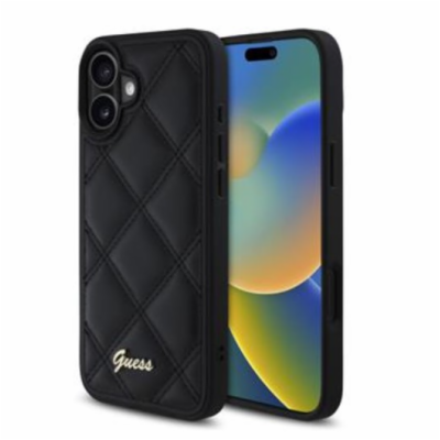 Guess PU Leather Quilted Zadní Kryt pro iPhone 16 Black G...