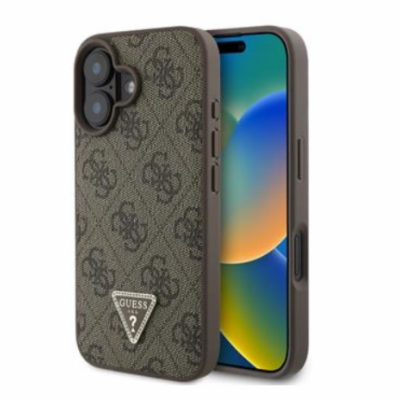 Guess PU 4G Strass Triangle Metal Logo Zadní Kryt pro iPh...