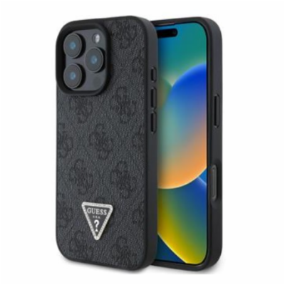 Guess PU 4G Strass Triangle Metal Logo Zadní Kryt pro iPh...