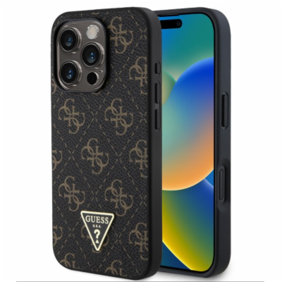Guess PU Leather 4G Triangle Metal Logo Zadní Kryt pro iP...