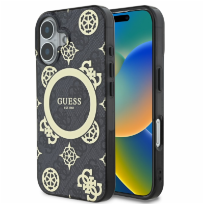 Guess IML 4G Peony MagSafe Zadní Kryt pro iPhone 16 Black...