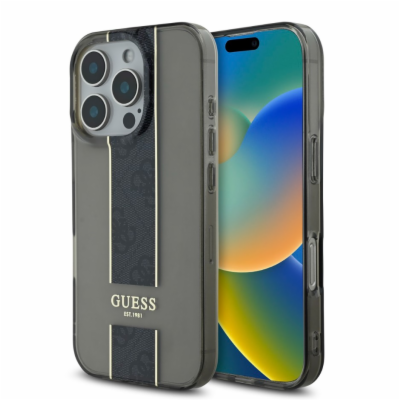 Guess IML Middle 4G Stripe Zadní Kryt pro iPhone 16 Pro B...