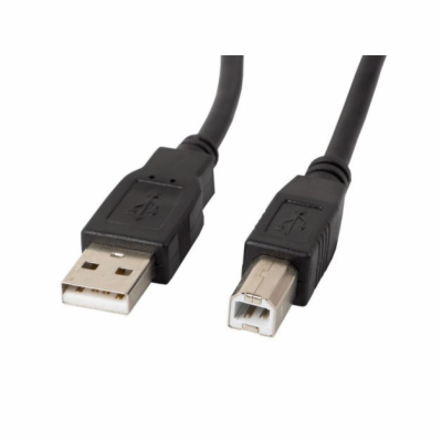 LANBERG USB-A(M)-&gt;USB-B(M) 2.0 KABEL 1M ČERNÝ FERITOVÝ