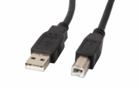LANBERG USB-A(M)-&gt;USB-B(M) 2.0 KABEL 1M ČERNÝ FERITOVÝ