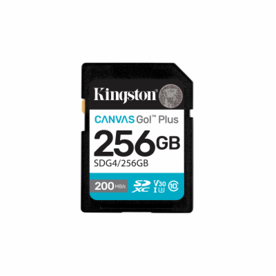 Kingston paměťová karta 256GB SDXC Canvas Go Plus Gen4 C1...