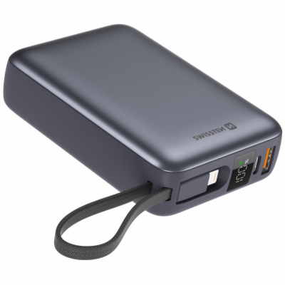SWISSTEN POWER BANK 20000 mAh S INTEGROVANÝMI KABELY  USB...