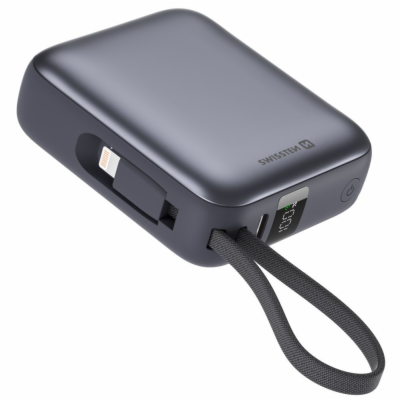 Swissten Power bank 10000 mAh s integrovanými kabely - US...