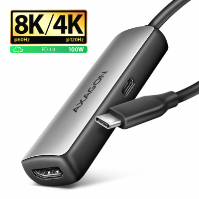 AXAGON RVC-HI8KPD, USB-C -> HDMI 2.1 redukce / adaptér, 8...