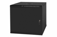 BAZAR - LEXI-Net 19" nástěnný rozvaděč Basic 9U 525x450, plechové dveře, bez zad, rozložený, černý - poškozený obal