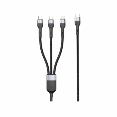DeTech DE-51CCL datový kabel, 3v1, Type-C na 2x Type-C, L...