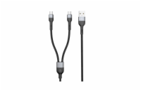 DeTech DE-52UCC datový kabel, 2v1, USB na 2x Type-C, 1.0m - černá DeTech DE-52UCC umožňuje pohodlné nabíjení dvou zařízení s USB-C zároveň. Díky 1m délce je praktický doma, v autě i na pracovišti.