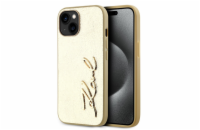 Karl Lagerfeld Wrinkled PU Signature Logo Zadní Kryt pro iPhone 15 Gold Představujeme Karl Lagerfeld Wrinkled PU Signature Logo - prémiový kryt, který přináší dokonalou ochranu pro váš telefon a záro