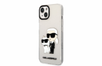Karl Lagerfeld IML Glitter Karl and Choupette NFT Zadní Kryt pro iPhone 13 Transparent Prémiový kryt Karl Lagerfeld vyrobený z měkkého plastu, decentními třpytkami uvnitř materiálu a jedinečným NFT l