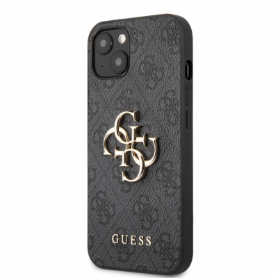 Guess PU 4G Metal Logo Zadní Kryt pro iPhone 13 Grey  Gue...