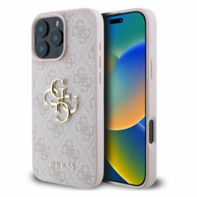 Guess PU 4G Metal Logo Zadní Kryt pro iPhone 16 Pro Pink ...
