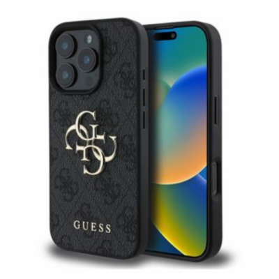 Guess PU 4G Metal Logo Zadní Kryt pro iPhone 16 Pro Grey ...