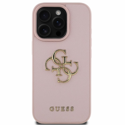Guess PU Grained 4G Metal Logo Zadní Kryt pro iPhone 16 P...