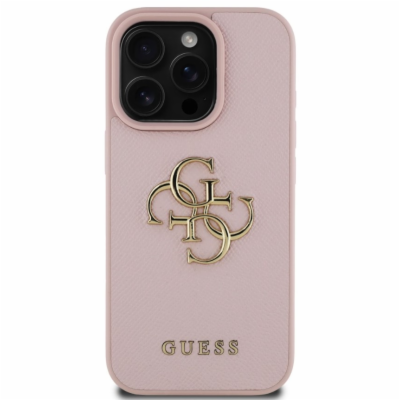 Guess PU Grained 4G Metal Logo Zadní Kryt pro iPhone 16 P...