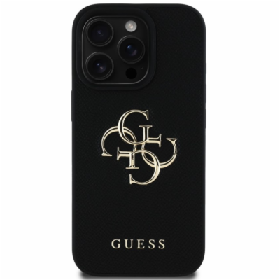 Guess PU Grained 4G Metal Logo Zadní Kryt pro iPhone 16 P...