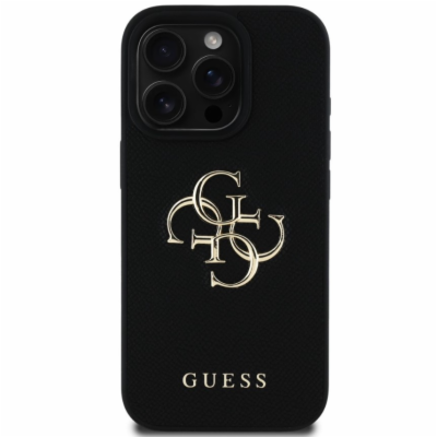 Guess PU Grained 4G Metal Logo Zadní Kryt pro iPhone 16 P...