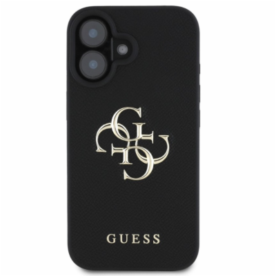 Guess PU Grained 4G Metal Logo Zadní Kryt pro iPhone 16 Č...