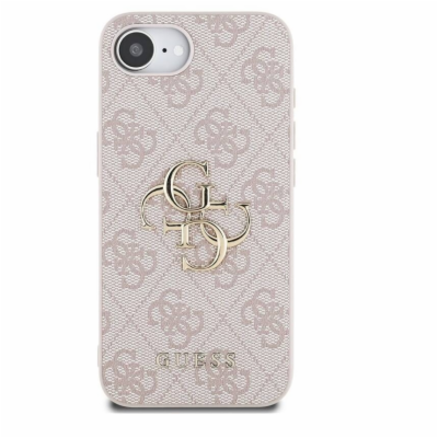 Guess PU 4G Metal Logo Zadní Kryt pro iPhone 16e Růžová S...