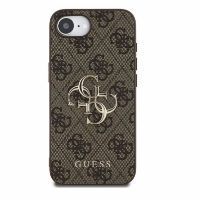 Guess PU 4G Metal Logo Zadní Kryt pro iPhone 16e Hnědá St...
