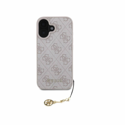 Guess 4G Charm Zadní Kryt pro iPhone 16 Tone on Tone Růžo...