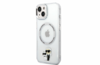 Karl Lagerfeld IML Karl and Choupette MagSafe Zadní Kryt pro iPhone 14 Transparent Karl Lagerfeld prémiový kryt vyrobený z kombinace pevného PC plastu na zadní straně, TPU měkkého plastu na bocích a 