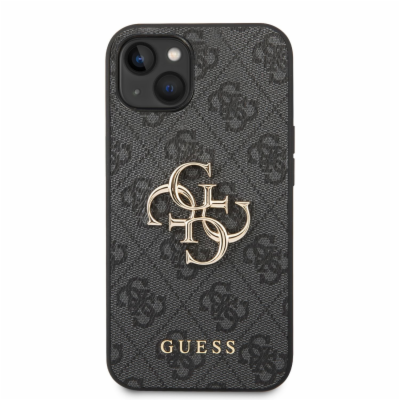 Guess PU 4G Metal Logo Zadní Kryt pro iPhone 14 Grey Gues...