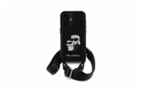 Karl Lagerfeld Saffiano Crossbody Popruh Karl and Choupette Kryt pro iPhone 16 Černá Luxusní zadní kryt Karl Lagerfeld pro iPhone spojuje elegantní vzhled s praktickou ochranou. Stylový doplněk pro k