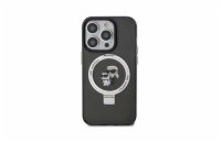 Karl Lagerfeld Ringstand Karl and Choupette MagSafe Zadní Kryt pro iPhone 15 Pro Černá Luxusní zadní kryt Karl Lagerfeld pro iPhone spojuje elegantní vzhled s praktickou ochranou. Stylový doplněk pro