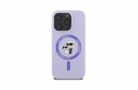 Karl Lagerfeld Liquid Silicone Karl and Choupette MagSafe Zadní Kryt pro iPhone 16 Pro Fialová Luxusní zadní kryt Karl Lagerfeld pro iPhone spojuje elegantní vzhled s praktickou ochranou. Stylový dop