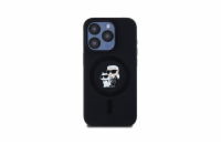 Karl Lagerfeld Liquid Silicone Karl and Choupette MagSafe Zadní Kryt pro iPhone 15 Pro Černá Luxusní zadní kryt Karl Lagerfeld pro iPhone spojuje elegantní vzhled s praktickou ochranou. Stylový dopln