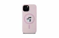 Karl Lagerfeld Liquid Silicone Karl and Choupette MagSafe Zadní Kryt pro iPhone 15 Růžová Luxusní zadní kryt Karl Lagerfeld pro iPhone spojuje elegantní vzhled s praktickou ochranou. Stylový doplněk 