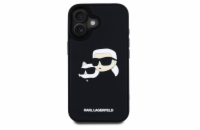 Karl Lagerfeld 3D Rubber Double Heads Zadní Kryt pro iPhone 16 Černá Luxusní zadní kryt Karl Lagerfeld pro iPhone spojuje elegantní vzhled s praktickou ochranou. Stylový doplněk pro každého milovníka