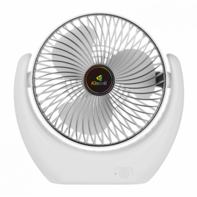 Přenosný ventilátor Kisonli F105, 2000mAh – bílá/stříbrná...