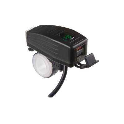 Nabíječka USB STU 34707 s voltmetrem na motocykl