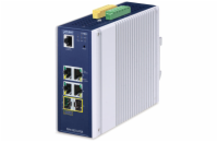 Planet TSN-5225-4T2S průmyslový TSN L2+ switch, 4x1Gb, 2x2.5G SFP, 1x RJ45-to-RS232, RING, 1588PTP, -40~75°C
