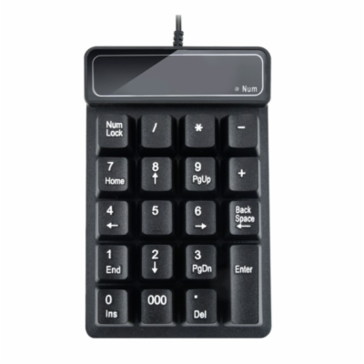 DeTech Drátová numerická klávesnice K4, USB, černá Drátov...