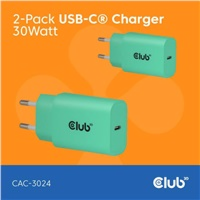 Club3D Nabíječka, USB-C, Power Delivery 15V/2A, 2-pack, z...