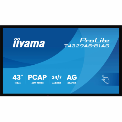 43" iiyama T4329AS-B1AG:IPS,4K UHD,Android,24/7